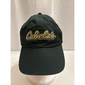Cabelas Hat Cap Strap Back Mens Green Yellow Hunting Fishing Outdoors Dad Adjust